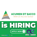 Opened career Acumen DT Sacco Limited